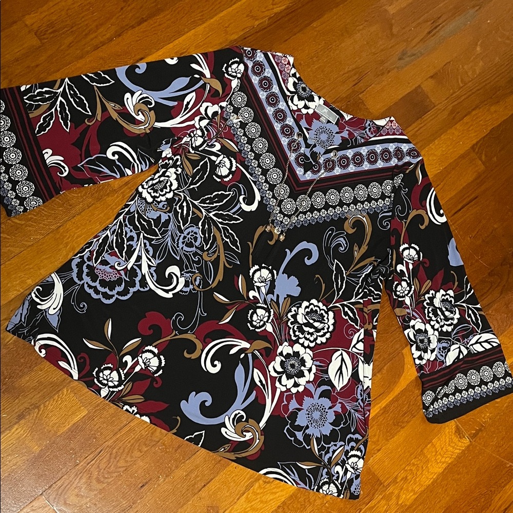 JM Collection Red and Black Top XXL